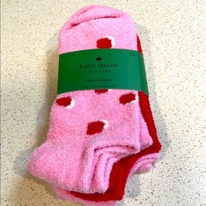 Kate Spade NWT Pink and Red Low Cut Cozies Socks Set of 3